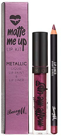 Barry M Cosmetics Metallic Matte Me Up Liquid Lip Kit, Avant-Garde