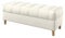 Furninero - Raffinierte gepolsterter Sitzbank Sitzhocker Sitzruhe Betthocker Ottomane, mit Stauraum, Gerundete Beine, 120 cm breit, Majestic Velvet Creme Stoff (Licht zu reinigende), Ecru