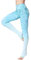 FLYILY Schöne Printed Sport Leggings Damen Sporthose Fitnesshose Yoga Leggings Sporthosen für Damen(LightBlue,L)