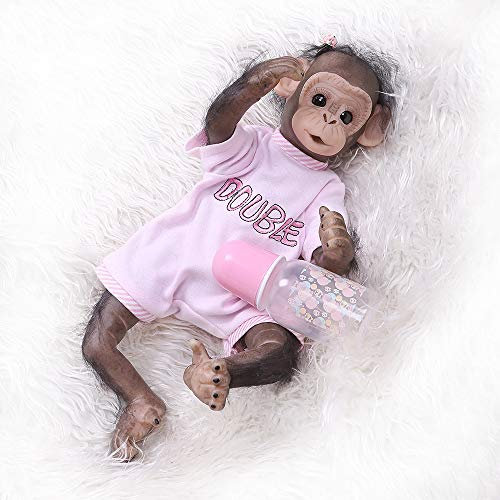 iCradle Reborn Dolls 18 Zoll 48 cm niedliche Puppe für Babys Monkey Dolls weiches Silikon realistisch, schöne Puppen Neugeborene, Playmate (Girl)