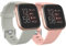 Ouwegaga Kompatibel für Fitbit Versa Armband/Fitbit Versa 2 Armband, Weiches Silikon Ersatz Armband Kompatibel mit Fitbit Versa Lite Armband, Damen Herren Klein, Grau/Rosa