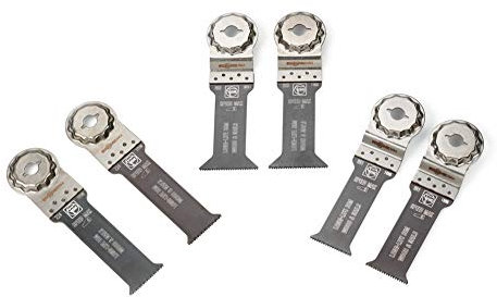 FEIN Best of E-Cut StarlockMax WOOD & METAL|6 lame da taglio in profondità E-Cut extra lunghe per grandi profondità su Legno e Metallo, attacco StarlockMax, Compatibile con utensili multifunzione FEIN