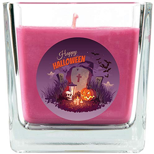 HS Candle Halloween Duftkerze im Viereck Glas - viele Motive zur Auswahl, Ideale Herbstdeko