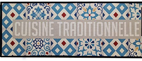 Rétro Grand Tapis de Cuisine Carreaux de Ciment 45 x 130 cm - Dessous