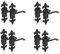 XFORT Black Antique Fleur De Lys Latch Handle Set - Rustic Internal Door Handles With Indoor Furniture Design, 4 Pack
