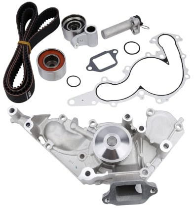 Engine Timing Belt Kit with Water Pump - Compatible with Lexus, Toyota - GS400, GS430, GX470, LS400, LS430, LX470 - Replaces TKT-021, TKT-021AA, TCKWP298-1998-2009