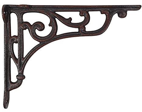 zeitzone Regalträger Belle Epoque Regalhalter Regalwinkel Gusseisen Braun 16,5x20,5cm