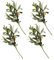 MEUMITY Lot de 4 branches d'olivier artificielles de 36 cm avec fruits, fausses branches d'olivier vertes pour décoration d'intérieur, 36 cm