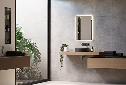 Armoire de toilette LED encastrée UP7012 avec prise de courant - largeur au choix, Largeur:50cm