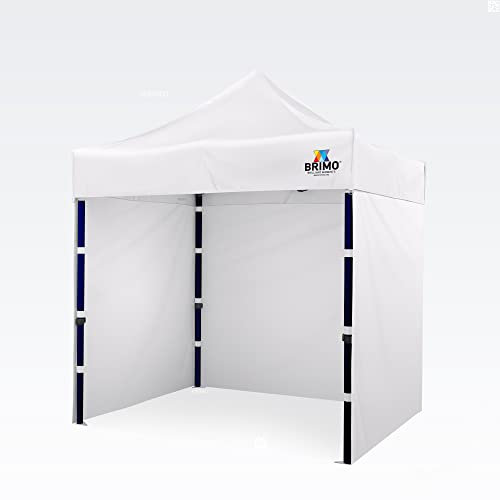 BRIMO partyzelt pavillons 100% Wasserdicht mit 3 Seitenteilen - 5 Jahre Garantie (2x2 m, Weiß)