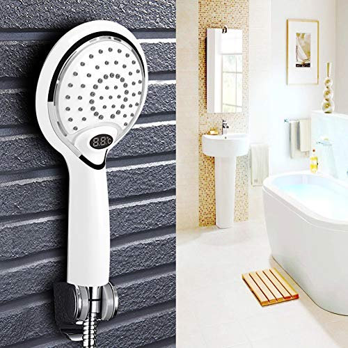Cabezal de ducha LED, pantalla digital de temperatura, rociador de ducha LED, cabezal de ducha LED de filtración de filtro, cabezal de ducha de mano de alta presión para cabello de piel seca en ambos