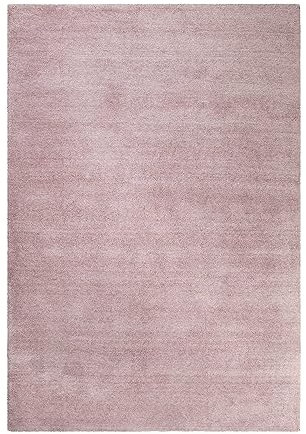 Wecon Home Kuschelig weicher Esprit Hochflor Teppich, bestens geeignet fürs Wohnzimmer, Schlafzimmer und Kinderzimmer LOFT(70 x 140 cm, Altrosa)