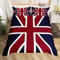Union Jack Flag Duvet Cover British Flag Bedding Set for Kids Boys Girls Teens Room Red Whit Blue Comforter Cover Set Stripe Bedspread Cover 3Pcs Zipper Super King Size