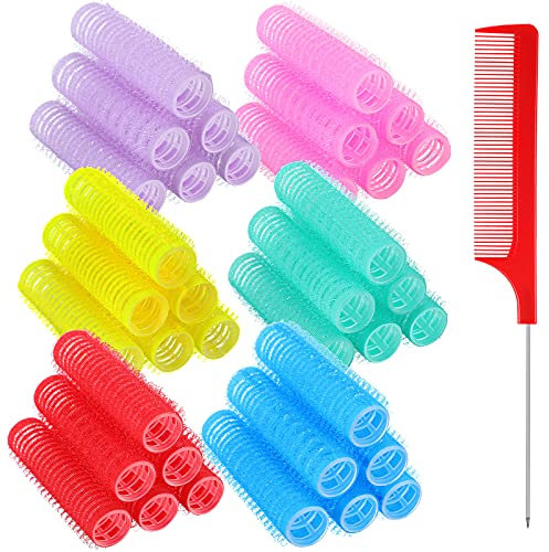 YATEICBC 36 Piezas de Rizadores de Pelo Pequeños Con Agarre Automático, Rodillos de Pelo, Herramientas de Peluquería Para Mujeres, Incluye Peine de Cola de Rata