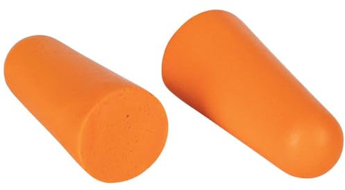 Klein Tools 6054050 Schaumstoff-Ohrstöpsel, 33 dB Geräuschreduzierung, Einweg-Softschaum-Design, latexfrei, Spenderbox, Orange, 50 Paar