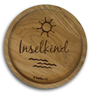 Maritimer Glas-Untersetzer - Runder Untersetzer aus rustikaler Eiche Holz mit eingebranntem Motiv (62761)