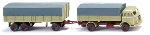 Wiking Henschel 0417 02 H0 Flatbed Trailer Henschel Green Beige