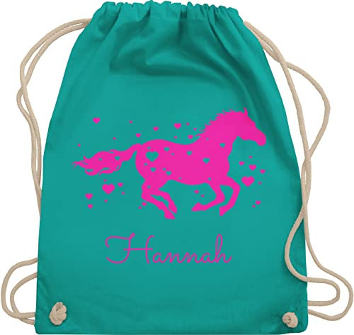 Turnbeutel Rucksack - Pferd - Pferde Geschenk Mädchen - Unisize - Türkis - kindergarten pferderucksäcke pferden horse beutel schule pferderucksack pferdemotiv sportbeutel maedchen