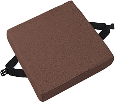 EN AyuL Hocker-Stuhlkissen, Sitzkissen-Matte, rutschfeste Schnalle, quadratischer Stuhlhocker, Kissen für Garten, Büro, Schule, Terrasse, Bistro (40 x 40 x 5 cm, Kaffeebraun)