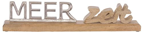 Brandsseller Deko-Schriftzug Meer Zeit - ca. 41x9x5cm auf Mangoholz/Aluminium