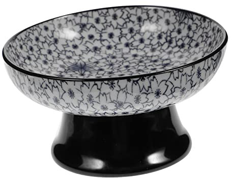 SUPVOX 1pièces Plateau Céramique Pour Fruits Et Desserts Assiette De Service Pour Collations Et Fruits Design Rétro Bleu Et Blanc Compacte Pour Réceptions Activités