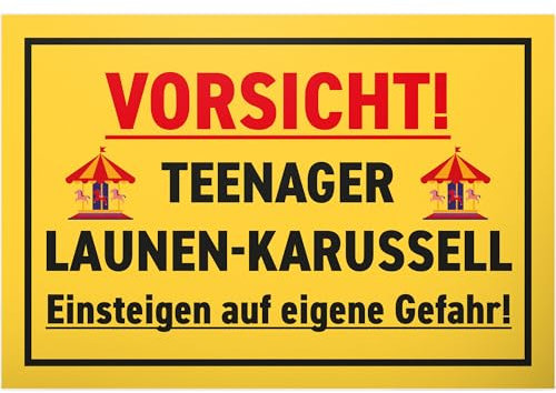 DankeDir! Teeenager Launen - 30 x 20 cm Schild - Jugendliche Dekoration Geburtstag Zimmer Deko Tür Deko Geschenk Idee - Spruch Türschild Jungen & Mädchen Zimmer Teenager Geschenkidee
