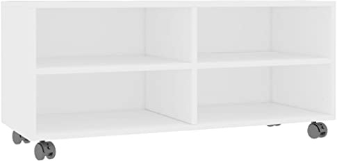Mobile TV con Ruote Bianco 90x35x35 cm in Legno Multistrato mobile tv soggiorno tavolo per tv mobiletto tv mobile da soggiorno mobile porta televisione,Adatto a soggiorno,camera da letto,ufficio