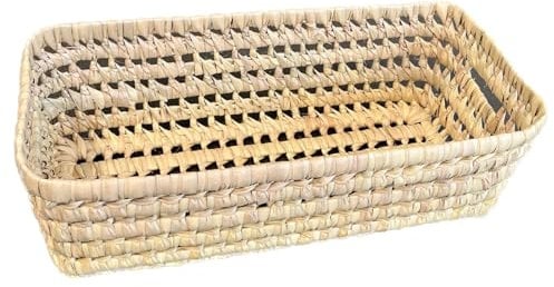Home Maison Corbeille à pain feuilles de palmier - Panière à pain feuilles de palmier - 35 x 15 x 12 cm - Artisanat Marocain - Couleur Naturel