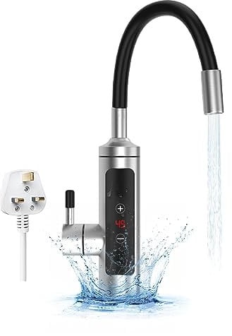 Kitchen Instant Heating Hot Water Tap 360°Swivel, Instant Tankless Electric Hot Water Faucet with Touch LED Digital Display, Instant Kitchen Sink Taps with Universal Hose That can be Twisted 720°