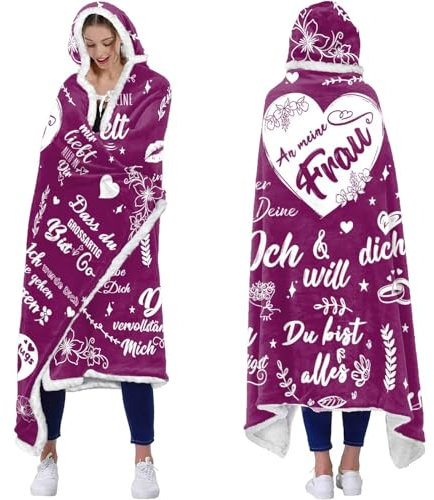 ACCZ Hochzeitstag Geschenke für Frauen - Decke mit Ärmeln Geschenke für Frau von Mann, Kuscheldecke mit Ärmeln Geburtstagsgeschenke für Frau, Weihnachten Jahrestag Romantisches Geschenk für Sie