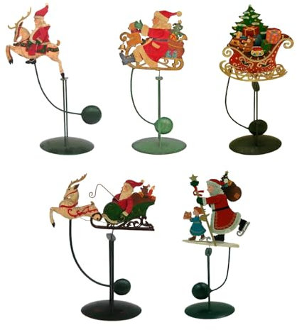 NETPROSHOP Weihnachten Wippen Nostalgie bewegliche Deko-Figuren aus Metall Höhe 29-38 cm, Auswahl:Schlitten