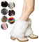 Constprog Fluffy Leg Warmers for Women Plush Faux Fur Leg Warmers Cuffs Boot Sleeves Goth Boot Covers Punk Jk Hiphop Hotgirl Fashion Warm Sock (Rainbow)