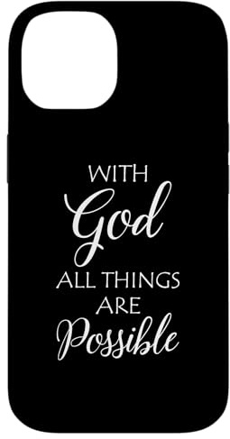 With God All Things Are Possible Matthew Bibelvers Jesus Hülle für iPhone 14