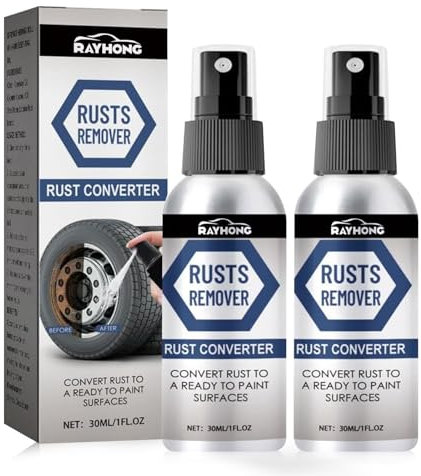 2 Botellas de Convertidor de Oxido,Quita Oxido Metal,Eliminador Óxido Metal, de Acción Rápida,Fácil de Usar,Ampliamente Aplicable A Diversas Superficies Metálicas (30ml)