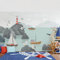 Bilderwelten Fototapete Kinderzimmer 95 x 144 cm Kinder Kindertapete Meer Boote Leuchtturm Selbstklebende Tapete Wandtapete Wanddekoration