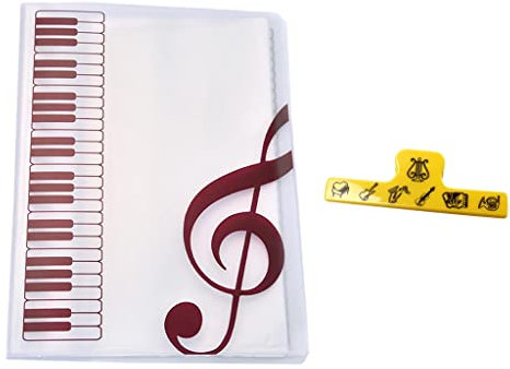 Notenbuchmappe A4 mit Clip, einfache Organisation von Noten, Transp. Taschen, multifunktional, perfekt für Musiker, Studenten und Lehrer