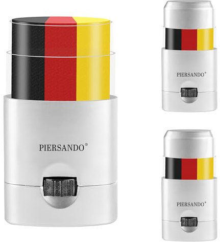 Piersando SET Schminkstift Schminke Fahne Fussball EM WM Länderflagge Fanartikel Land Deutsche Flagge Eishockey Handball Basketball Frauen Männer Kinder Deutschlandfahne Deutschland 3 Stück