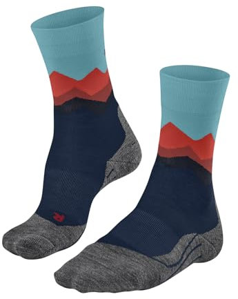 FALKE Herren Wandersocken TK2 Explore M So Wolle Funktionsmaterial antiblasen dick 1 Paar, Blau Turquoise 6206 Crest-O, 44-45