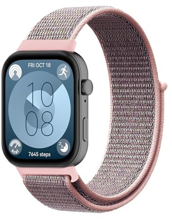 KeeFos Cinturino Compatibile con Huawei Watch Fit 4 Pro/Fit 4/Fit 3, Bracciale in Nylon, Cinturini da Uomo e Donna per Huawei Watch Fit4 Pro/Fit4/Fit3 - Rosa