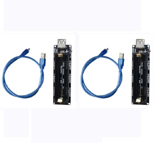 18650 Battery Shield, 5V - 8V Micro USB Battery Shield Expansion Board with Cable, Power Bank Battery Charging Module for Raspberry Pi 3, Pack of 2