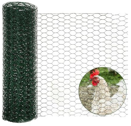 Wire Fencing Roll, 2m Green Chicken Wire Mesh Roll, Metal Wire Mesh Chicken Mesh Wire Netting for Garden, Wire Mesh Fencing Garden Fence Wire For Pet Chicken Rabbit Fencing, 40cm x 2m