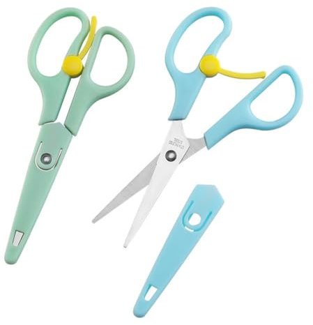 Sugeru 2pcs Kinder Sicherheit Schere Sicherheitsschere | Kinderschere,Papierschere Bastelschere Vorschule Kita Kindergarten Schere Anfängerschere,Kunststoffklinge,DIY Handwerk,für ab 2 Jahren