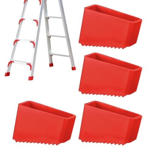 4 Pieces Ladder Non-Slip Feet Mat, 50 x 20 mm Ladder Feet, Ladder Feet Replacement, Ladder Stabiliser, Rubber Ladder Feet for Home Workers Folding Ladder
