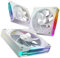 AsiaHorse Ventilador ARGB para PC Reverse 120MM [3 Piezas] [Infinity Mirror] [HDB] Ventilador RGB de 1800RPM 5V3 pines ARGB 12V4pines PWM vida útil de 50000 horas AMICIPro Blanco