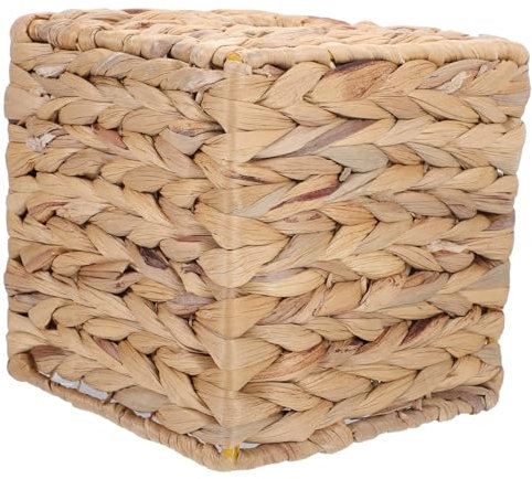 BUGUUYO Car Tissue Box Napkin Box Holder Vintage Decorative Straw Tissue Case Refillable