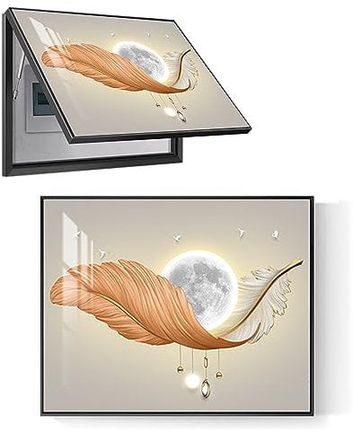 Electric Meter Protection Cover Box with Hydraulic Rod Supports Wall Hanging Decorative Painting for Distribution Box