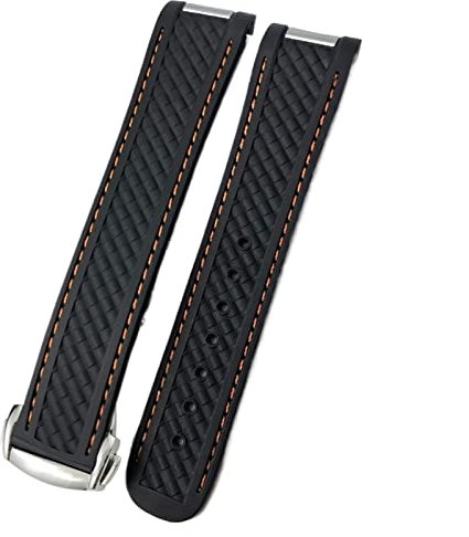 CWZZWS 20mm Rubber Silicone Watch Strap Fit For Omega Moon Watch Speedmaster AT150 Seamaster 300 Steel Buckle Watchband Bracelets Rose Gold Buckle