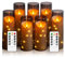 JINYANIA Flammenlose LED Kerzen, Batteriebetriebene Stumpenkerzen mit eingebetteter Sternschnur-Lichterkette, Mit Fernbedienung und Timer, Home Dekoration Romantische, Set von 7 Schrägen（Grau）
