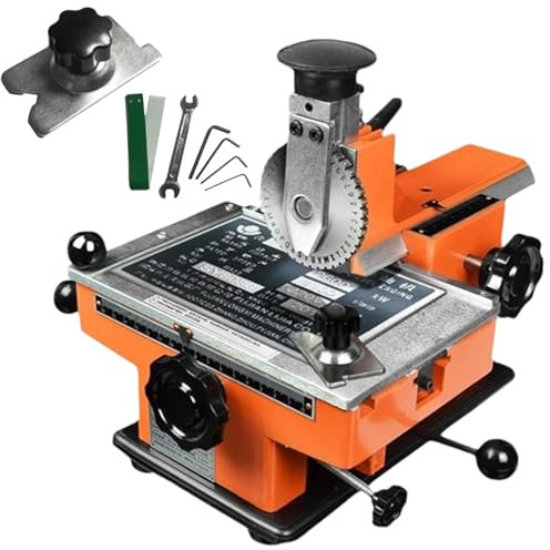 GJLRS Metal Nameplate Stamping Machine, Semi-Automatic Marking Machine, 2/2.5/3/4/5/6mm Different Character Wheels Optional, 10 Numbers, 26 Uppercase Letters, 4 Common Symbols, Sign Thickness 0-7mm