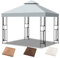 Toile de Pergola 3x3m Imperméable - Toile de Remplacement Double Couche 300D Anti-UV, Ventilation Amovible pour Tonnelle Jardin Extérieur (3x3m)